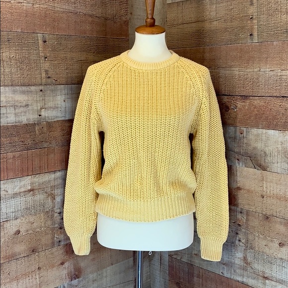 Vintage Sweaters - COLLECTIONS VTG Pale Yellow Knit Slouch Sweater